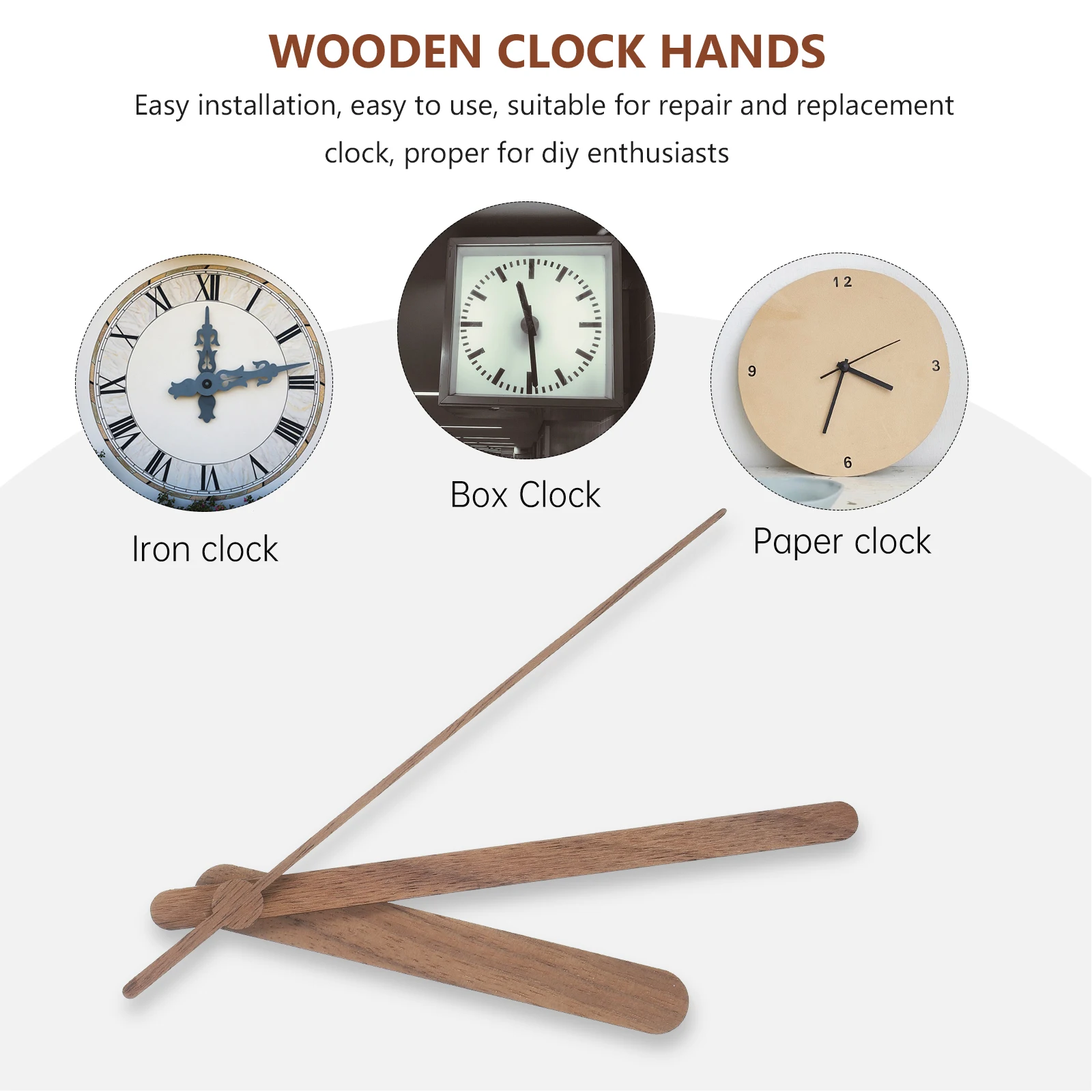 

5 set Diy Repair Repair Durable Wood Decor Wood Wall Wooden Wall Clock Replacement Wooden Clock Hands Hands Parts