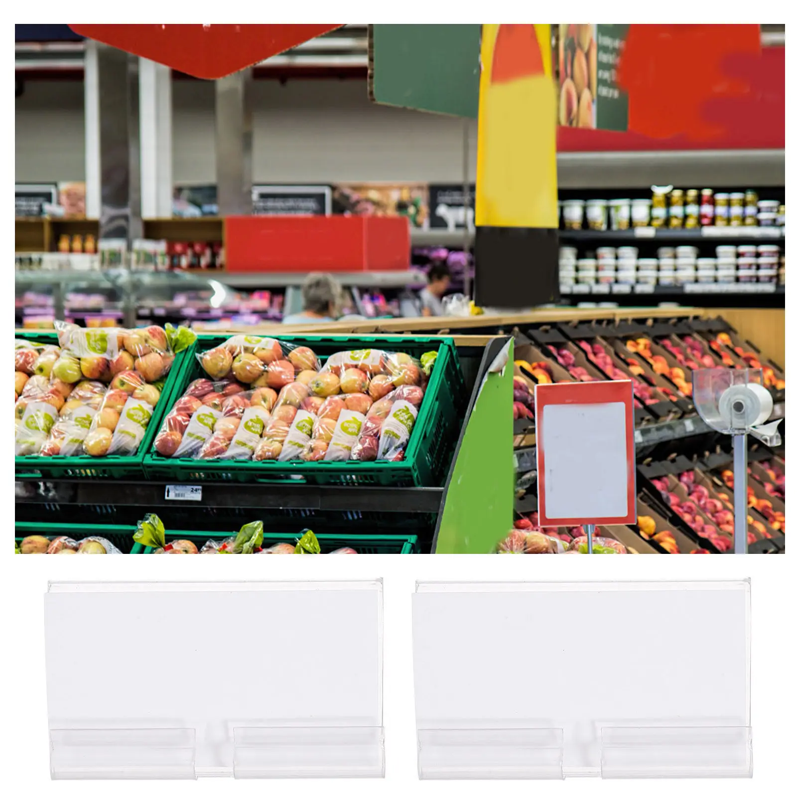 

50 комплектов прозрачных держателей для этикеток на проволочные полки с клипсами для ящиков для хранения, организации магазинов, супермаркетов, этикеток для контейнеров