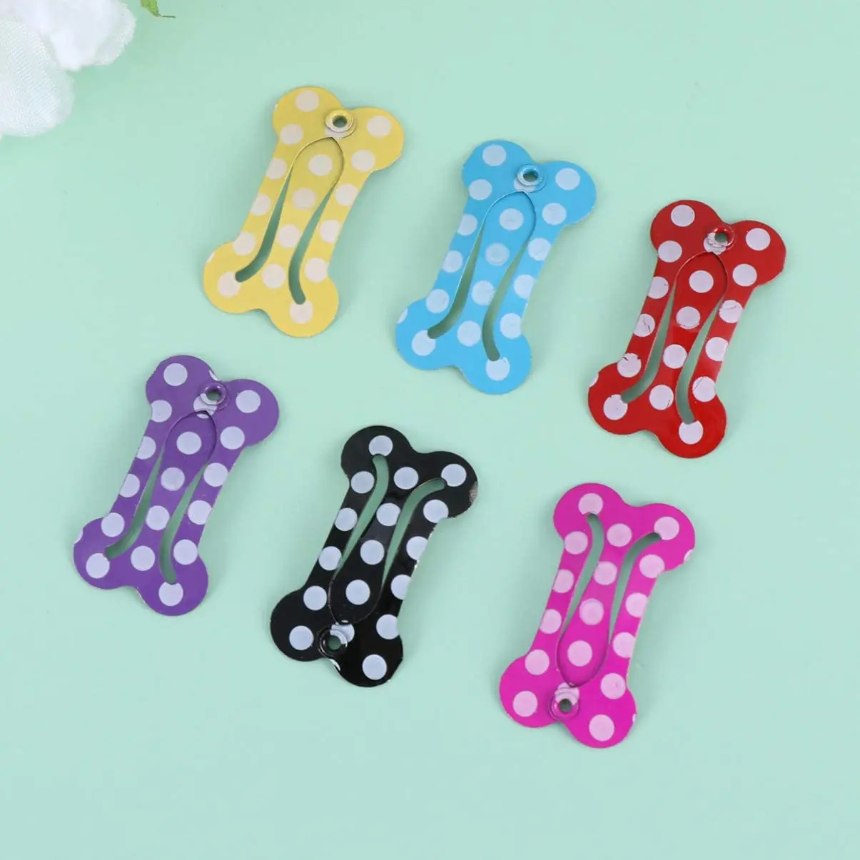 100pcs Bone Design Small Dog Cat BB Hair Clips 2.5CM Yorkshire Hairpin Fashion Cute Pet Headdress Pet Hair Accessories