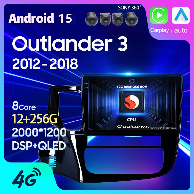 

Android 15 Carplay Auto 360 камера для Mitsubishi Outlander 3 GF0W GG0W 2012-2018 Автомобильный радиоприемник GPS Мультимедийный плеер Видео Стерео