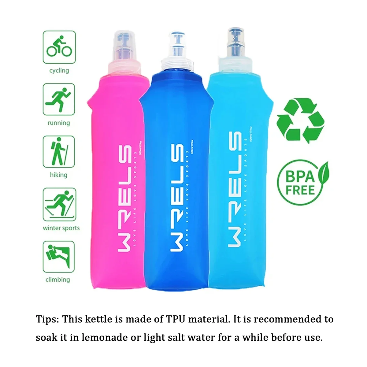 

1 шт., 150 мл/250 мл/500 мл, складная силиконовая бутылка для воды размера прикуса, удобная бутылка для воды для бега, кемпинга, пешего туризма, путешествий