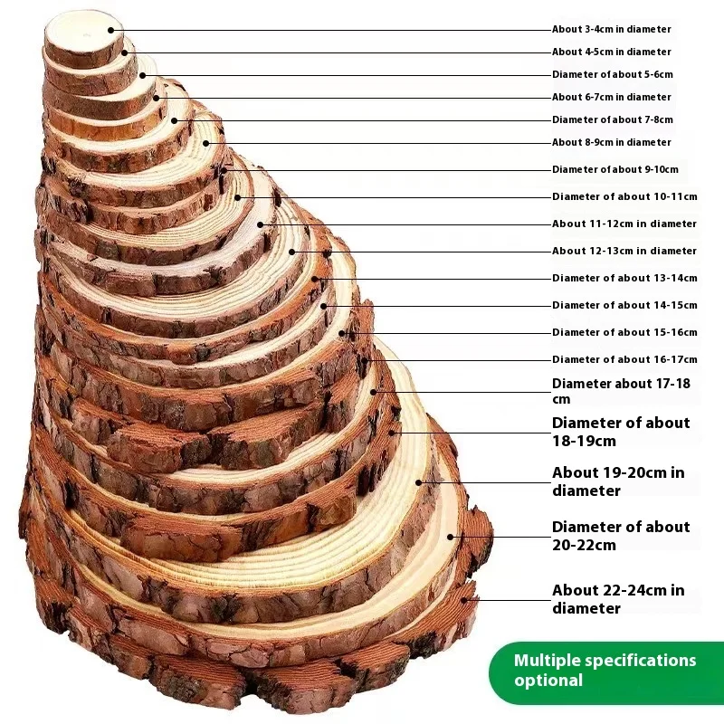 Log chips diy pine wood chips kindergarten handmade round wood decorative background wall laser engraving year round wood
