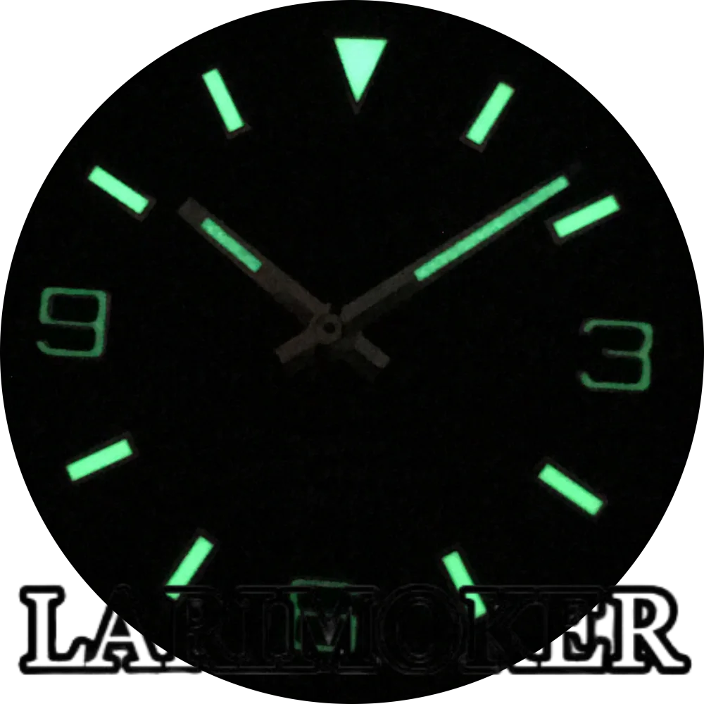 LARIMOKER 36mm/39mm Ronda 515-12h 쿼츠 Movemen 남성용 시계 스테인레스 스틸 팔찌 사파이어 크리스탈 그린 빛나는 다이얼