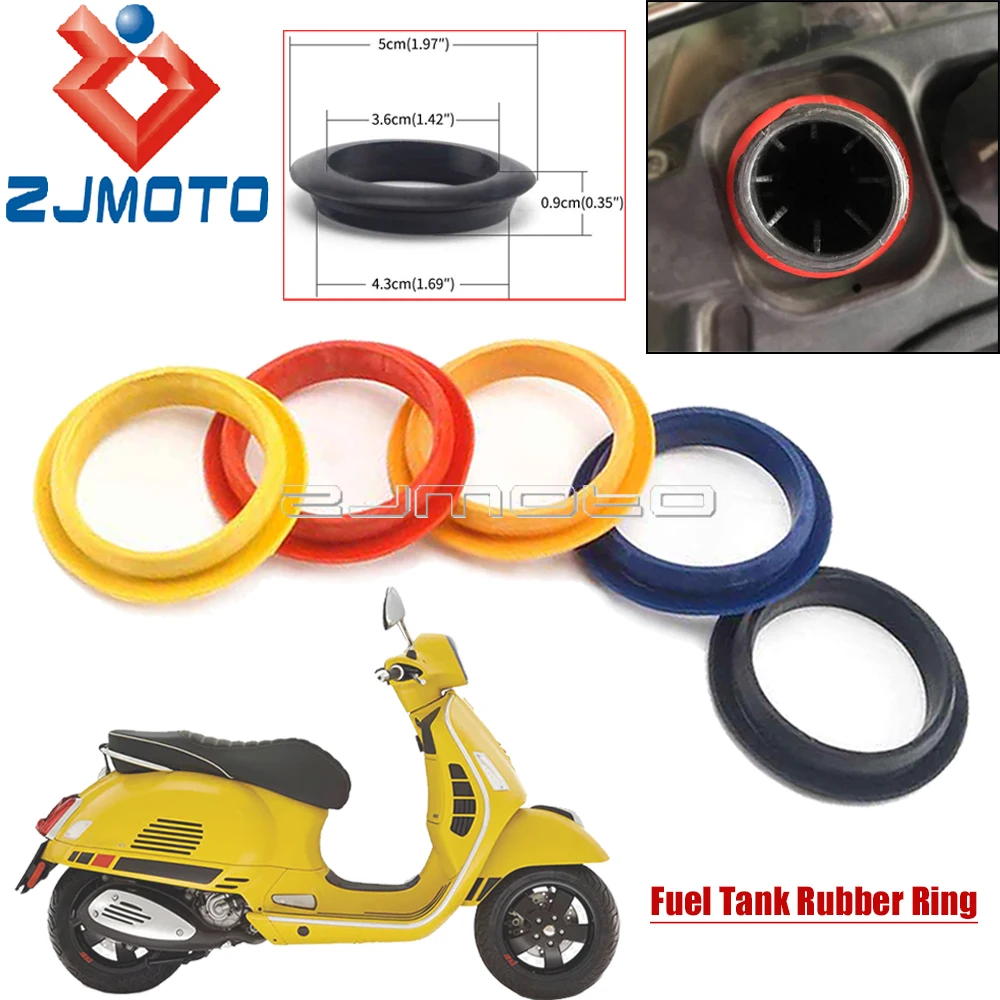 Scooter Motorcycle Soft Rubber Ring Leakproof Dust Fuel Tank O-ring Oil Seal Cover Protective Cap Gasket 5 Colors For GTS 300