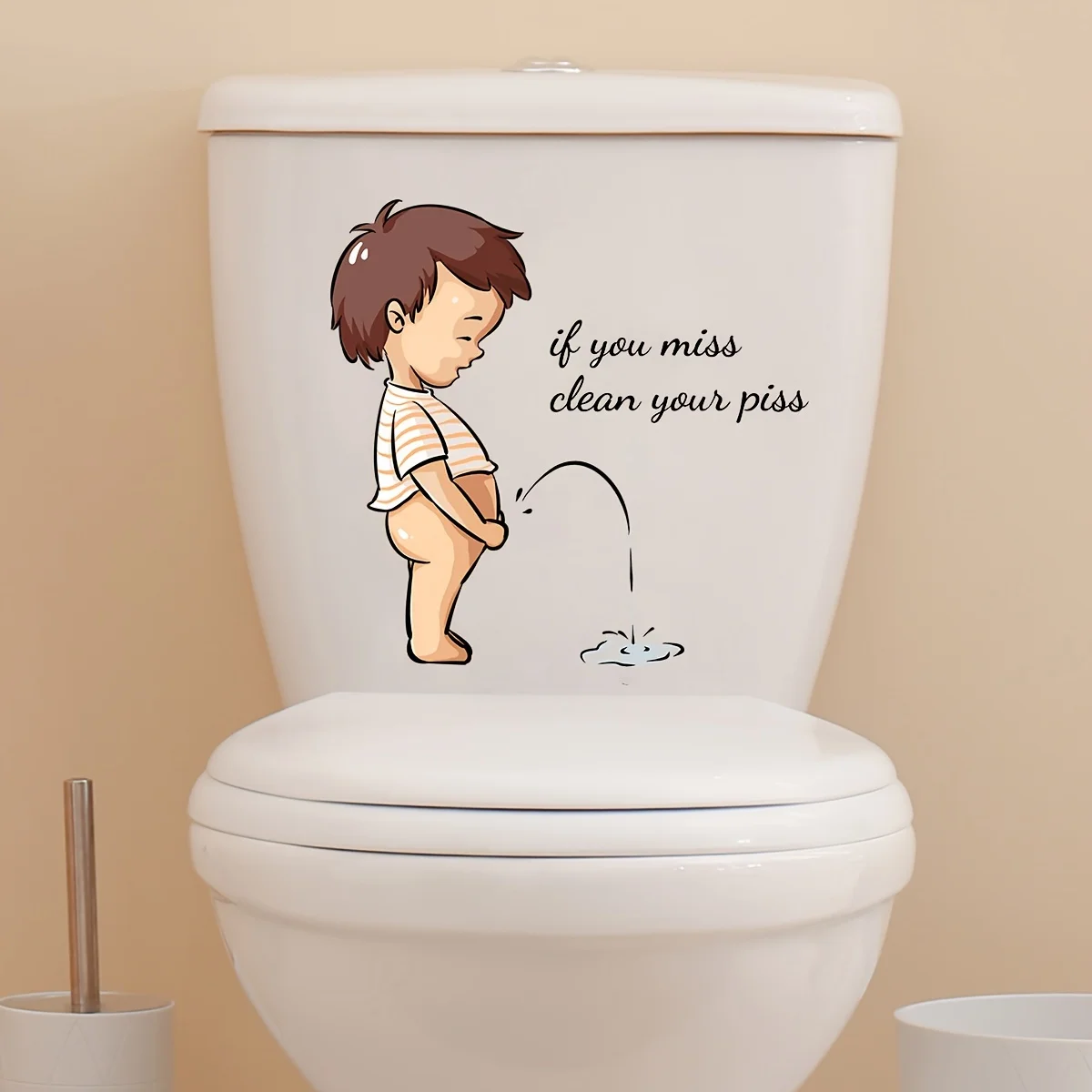 A child urinating English wall sticker toilet sticker bathroom decoration wall sticker self-adhesive wholesale wall sticker