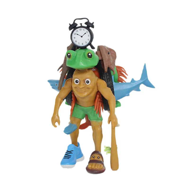 Primitieve Fusion Monster Octopus Shark Brainrot Anime Action Figure Tung Sahur Tralero Tralala Bombardino Krokodil