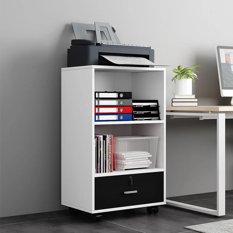 

Modern minimalist printer cabinets, large copiers, base cabinets, file cabinets, rounded corners, doors