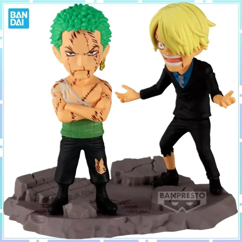

Bandai Original BANPRESTO Anime ONE PIECE WCF Roronoa Zoro Sanji PVC Action Figure Collectible Model Toy Gifts