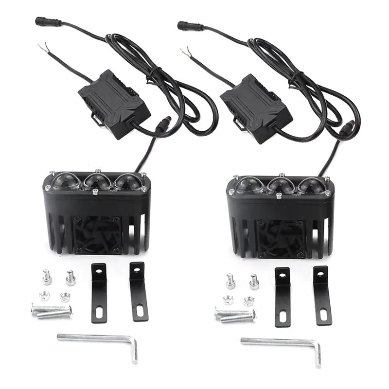 NEW HOT in Stock-2PC LED Spotlight Pods Motorcycle Car Fog Driving Offroad 30000LM 120W Dual Color With Fun 10V-80V Truck ATV