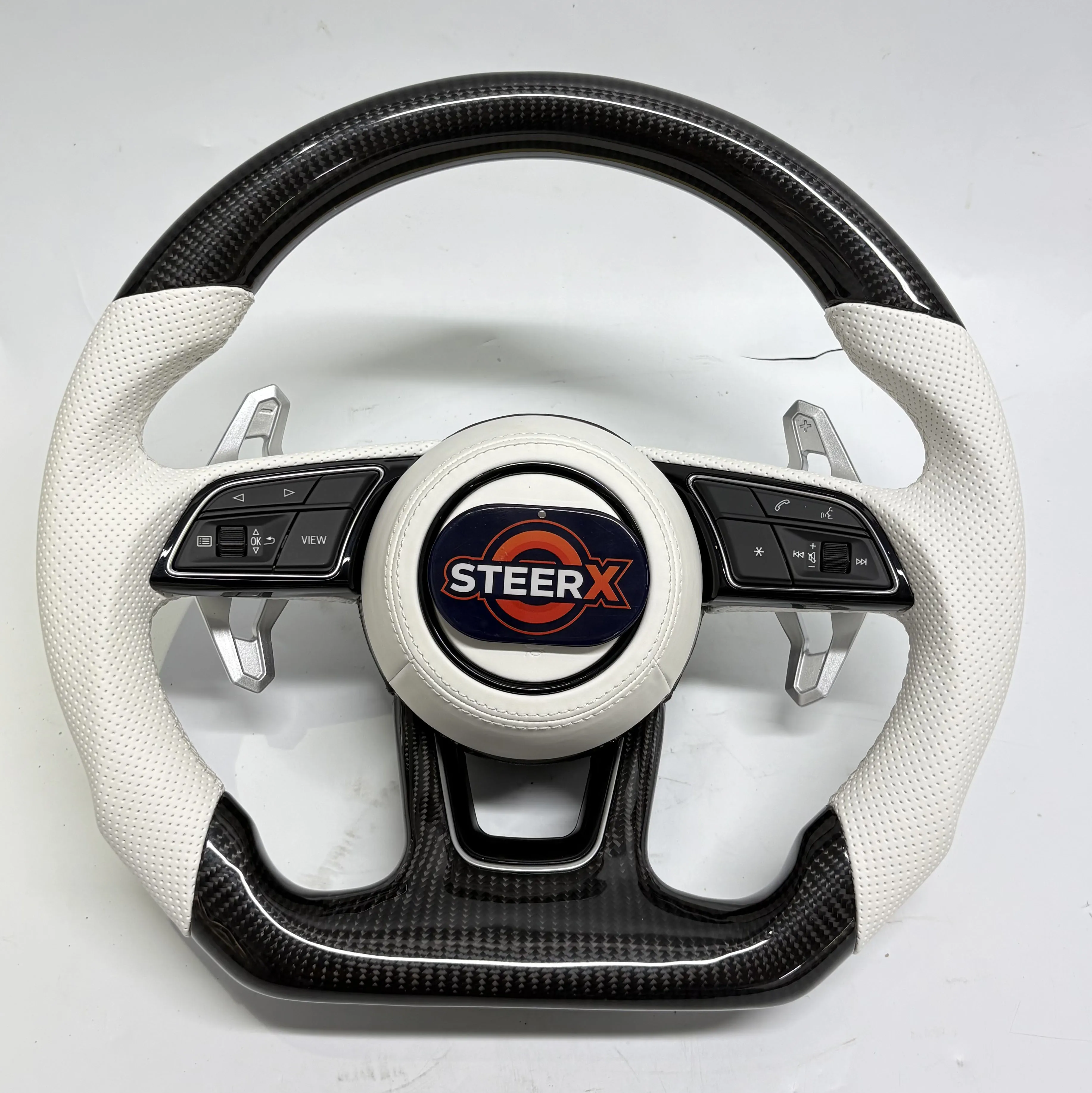 

Black Carbon Fiber Steering Wheel For Audi B9 RS4 RS5 RS6 RS7 S5 S6 S7