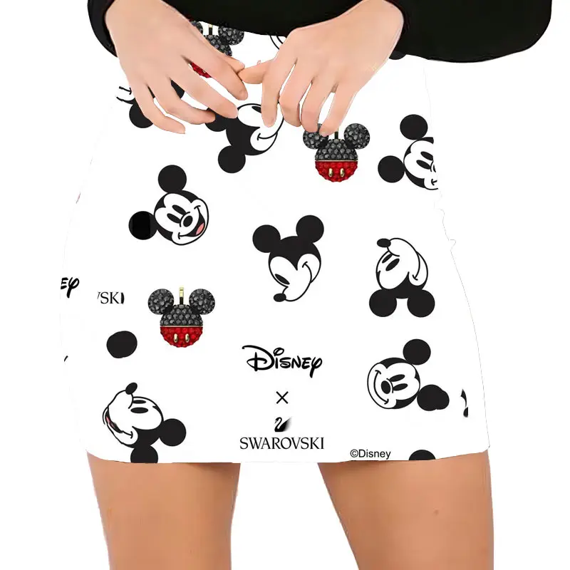 Summer Disney brand Mickey Minnie and Winnie the Pooh girl exquisite micro-elastic slim sexy package hip skirt Y2K