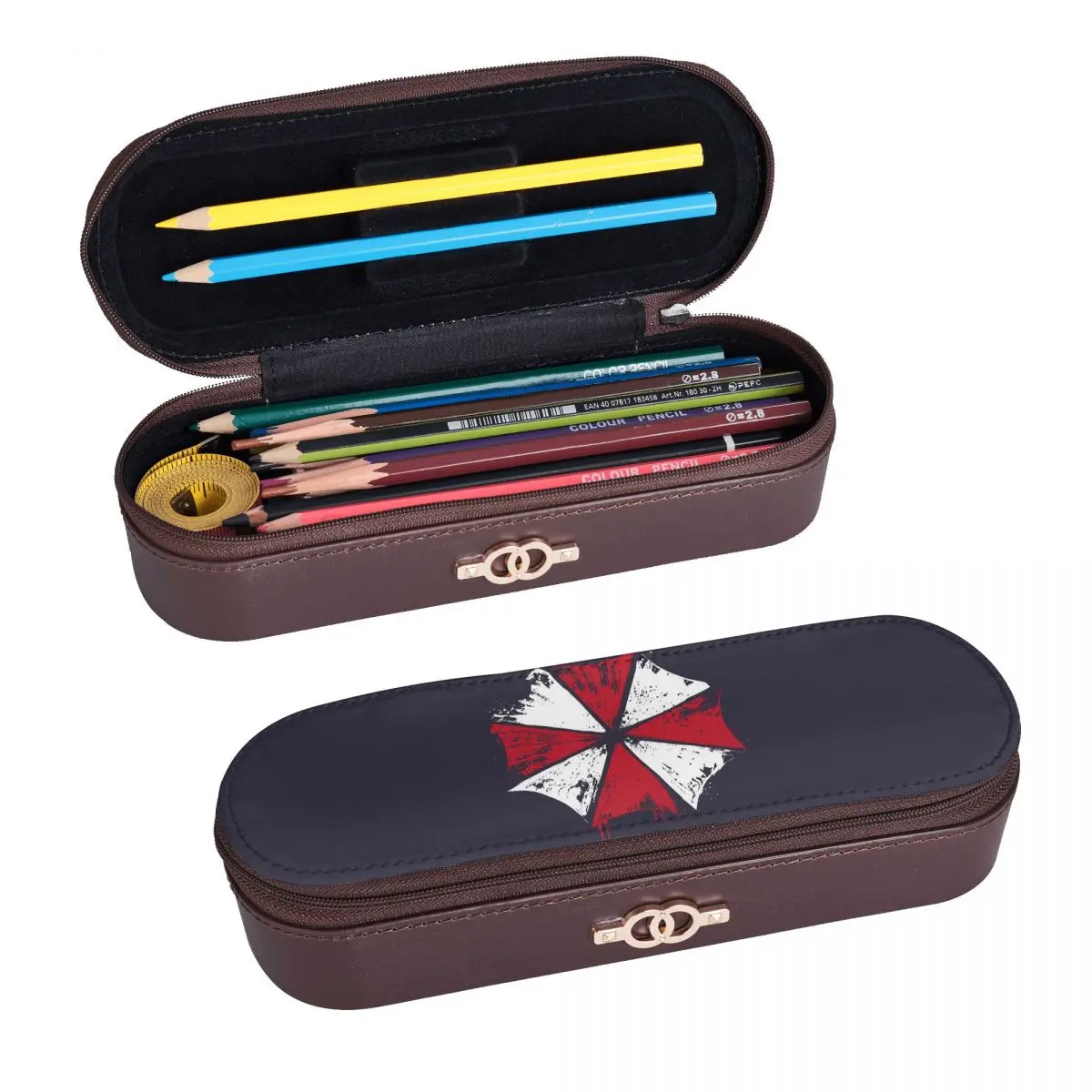 Movie Game Corporation UmbrellasLeather Pencil Case Pen Holder Storage Stationery Supplies Pen Box Pencil Bag for Students