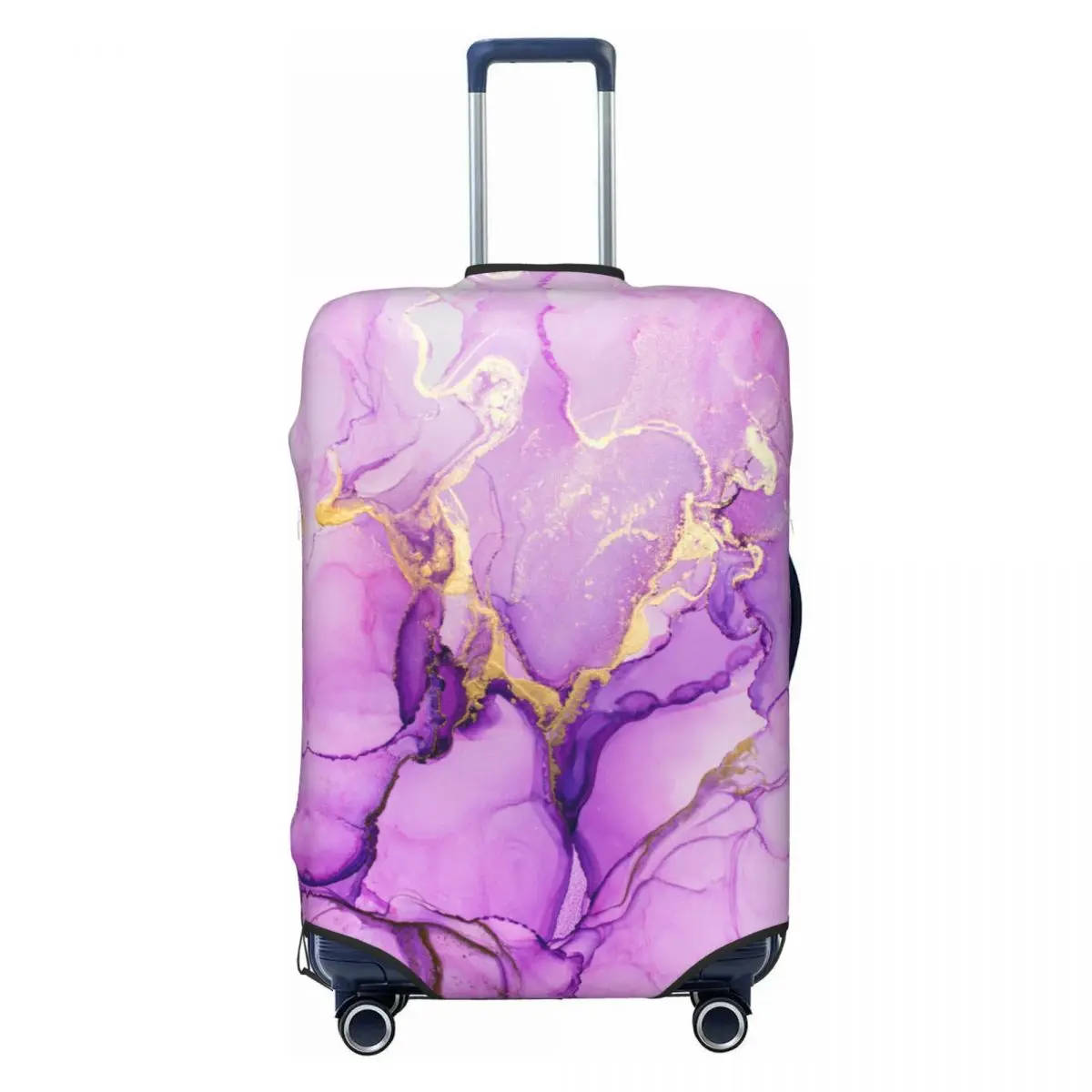 Custom Luxury Purple Abstract Texture Marble Pattern Luggage Cover Cute Suitcase Protector Covers Suit For 18-32 inch