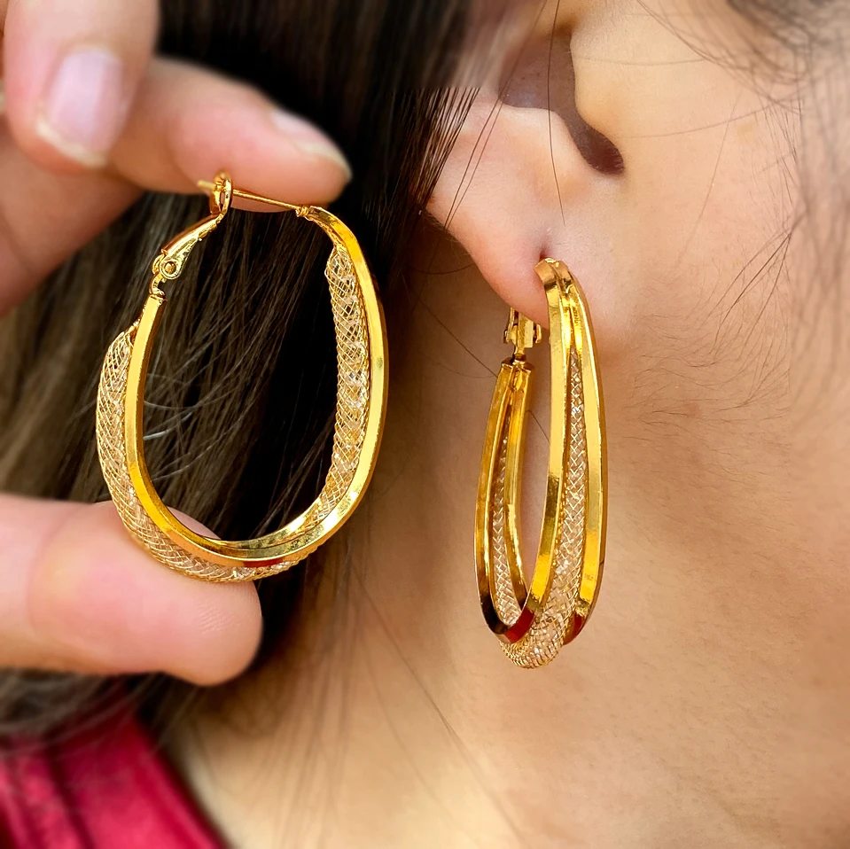 Sunny Jewelry Fashion Simple Hoop Earrings for Women Vintage Classic Circle Twist Geometry Huggie Party Wedding  Jewellery Gift