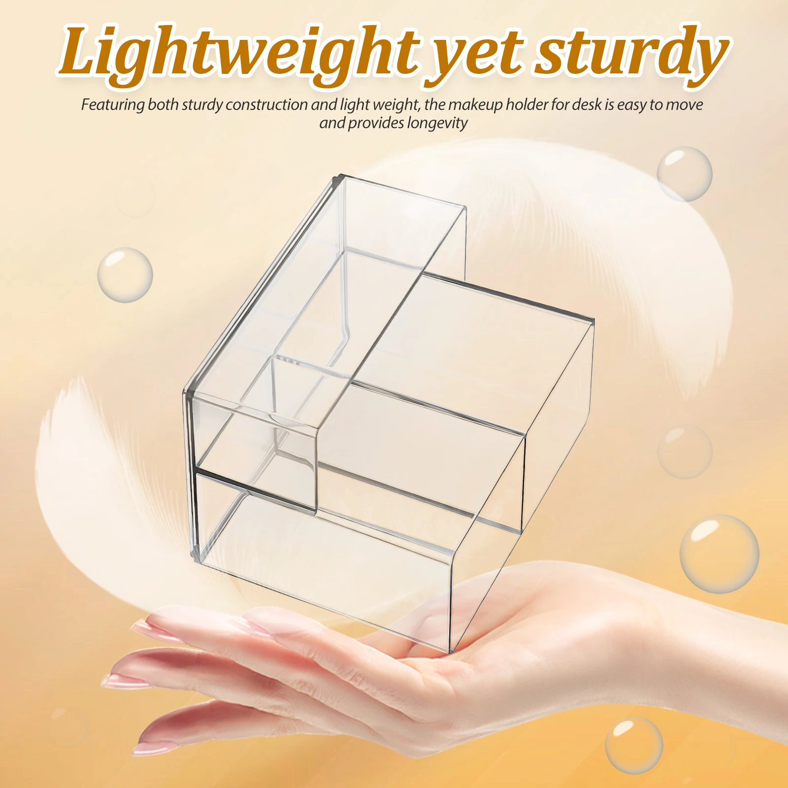 Desktop-Make-up-Organizer-Etui, transparenter Pinselhalter für Kosmetik, Hautpflege, Stifte, Parfüm, Schreibwaren, Waschtisch, Theke, platzsparend