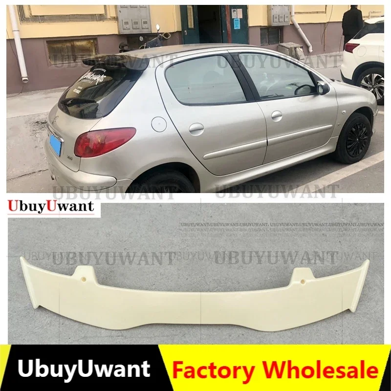 

For Peugeot 206 207 208 308 Spoiler 2005 2006-2022 ABS Plastic Carbon Fiber Look Hatchback Roof Rear Wing Body Kit Accessories