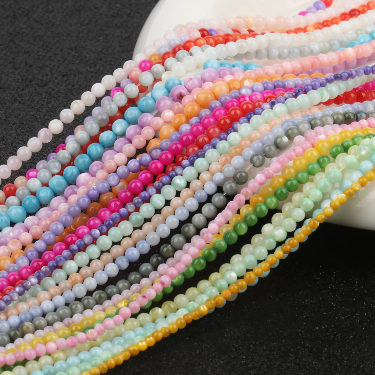 Natural Colorful Shell beads Round Shape Mother of pearl loose beads for Jewelry Making DIY bracelet necklace Accessories