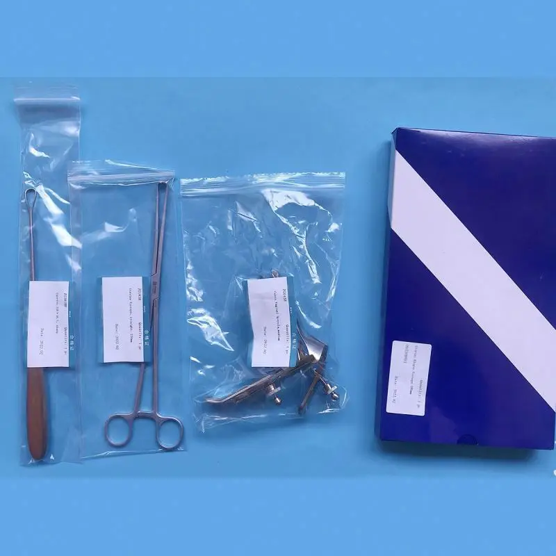 أدوات علم التثمين Gyn-ecolo-gical Exa-mination Kit مع Uteri-ne For-ceps