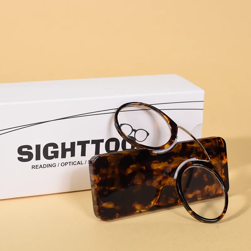 

Portable Presbyopic Reading Glasses With Case Women Men Optical Glasses MINI Clip Nose Bridge Prescription Glasses New +1.5+2.5