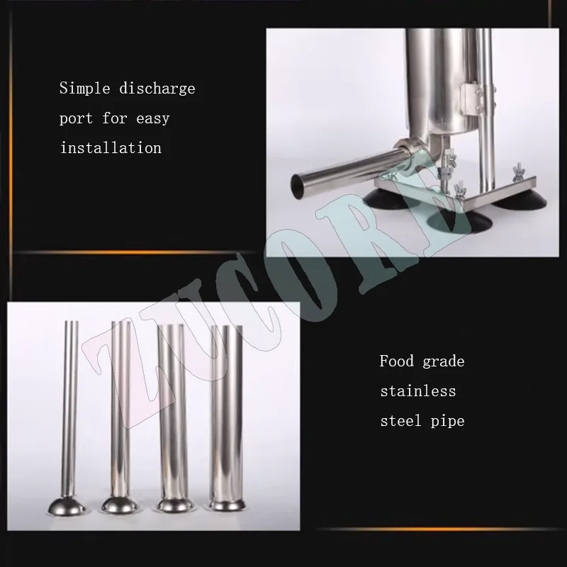 Relleno de salchichas de acero inoxidable, carne casera, máquina de jeringa Manual de 4L, relleno de acero