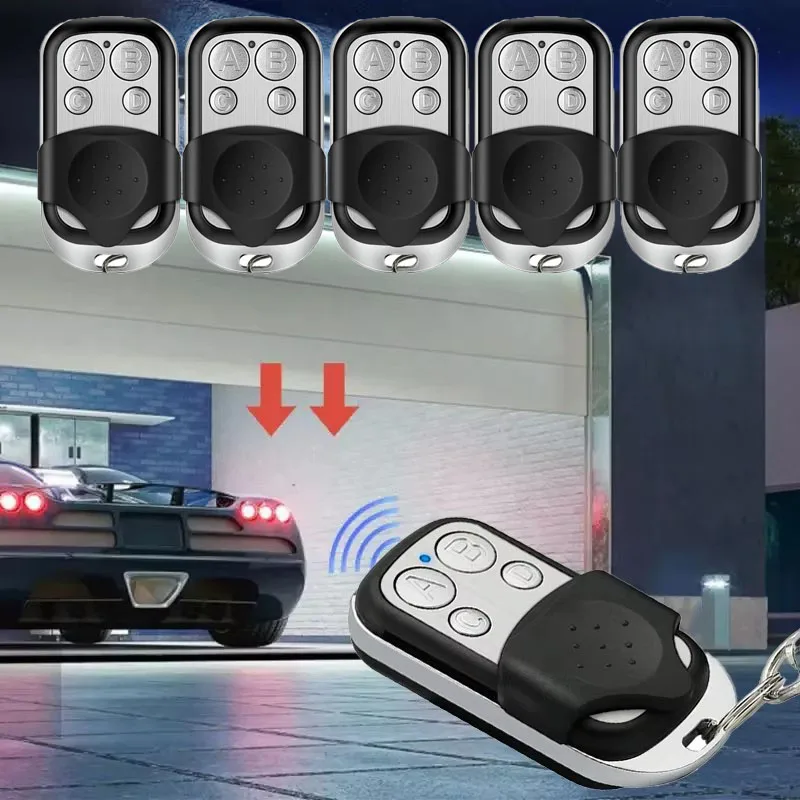 1/3/6pcs 433Mhz Electric Garage Door Key Wireless Copy Remote Control Metal 4 Button Universal Copy Learning Code Controller Key