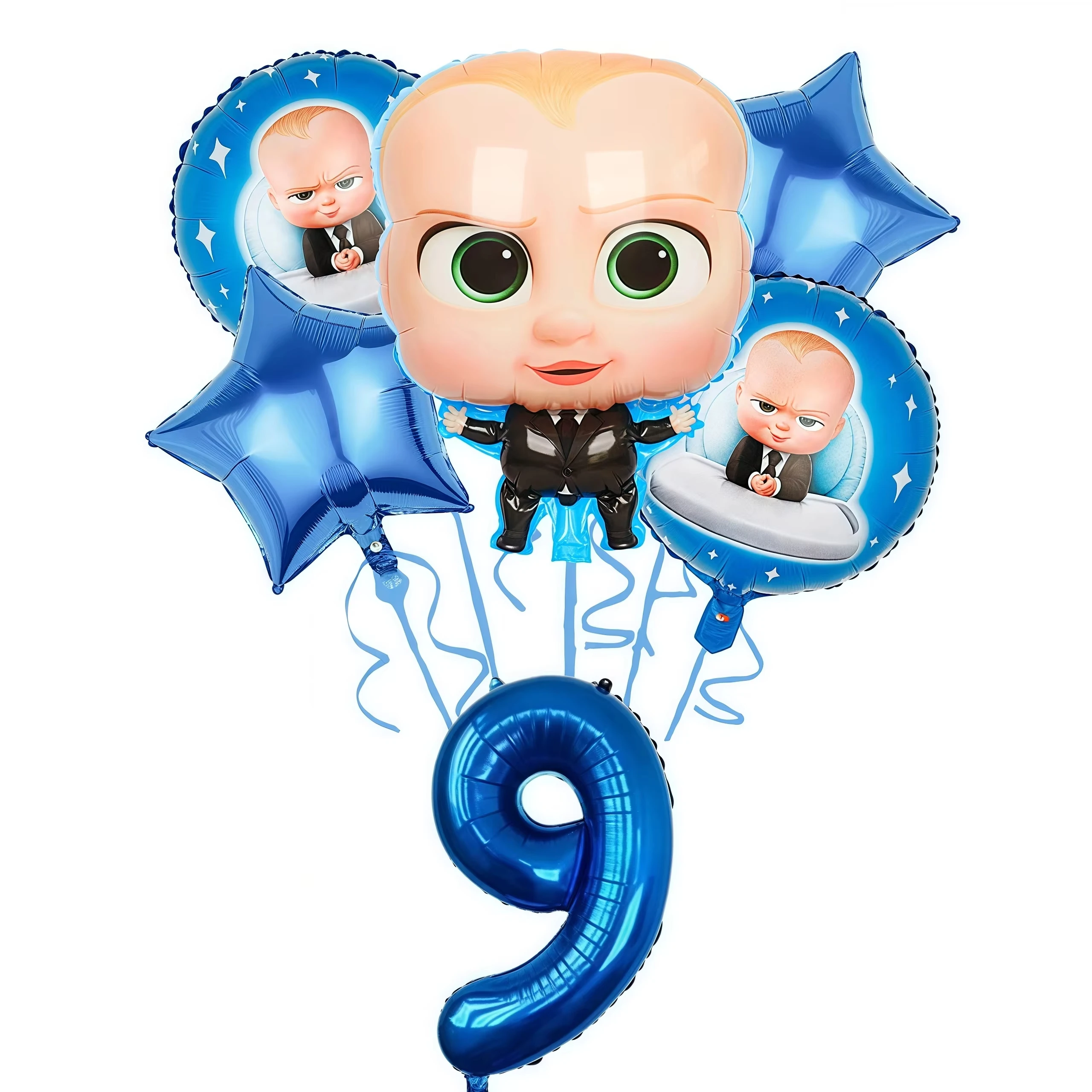 Bossed Baby Cartoon Geburtstagsparty Dekoration Einweggeschirr-Set Teller Becher Ballon-Set Kinder Baby-Shower Zubehör Geschenk – Detail 1