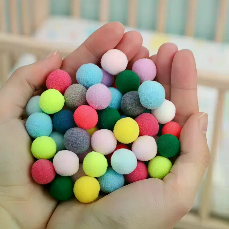 50pcs/Pack Multicolored Polyester Wool Pom Poms Balls DIY Handmade Jewelry Accessories