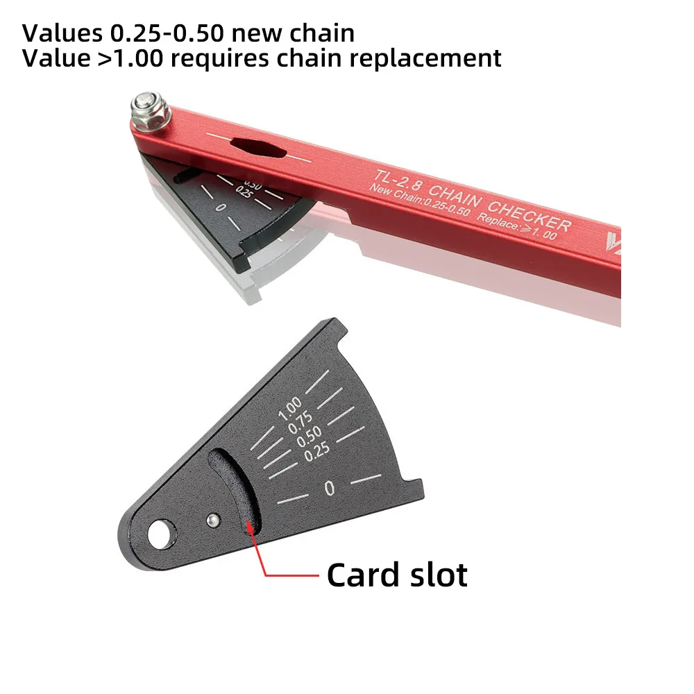 VXM MTB Bicycle Chain Wear Indicator Tool Chain Checker Kits Multi-Functional Chains Gauge Measurement For Mountain Road Bike