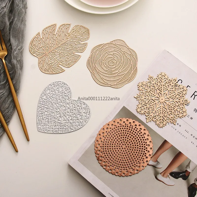 

Подставка из ПВХ, высокоцентный коврик для чайной чашки, изоляционный коврик для обеденного стола, противоожоговый и нескользящий бытовой декоративный коврик, мульти-стиль