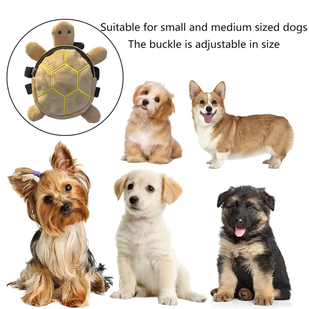 Cute Pet Backpack Adorable Cartoon Turtle-shaped Dog Harness Backpacks with Quick Release Buckle Snack Bag for Pet Self-carrier