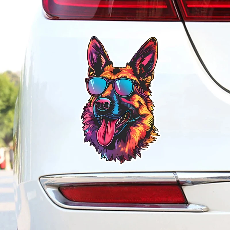 DK30#Super Cool German Shepherd Car Sticker Scratch Covering Self-Adhesive Waterproof Decal Motorcycle Decorative Accessorie