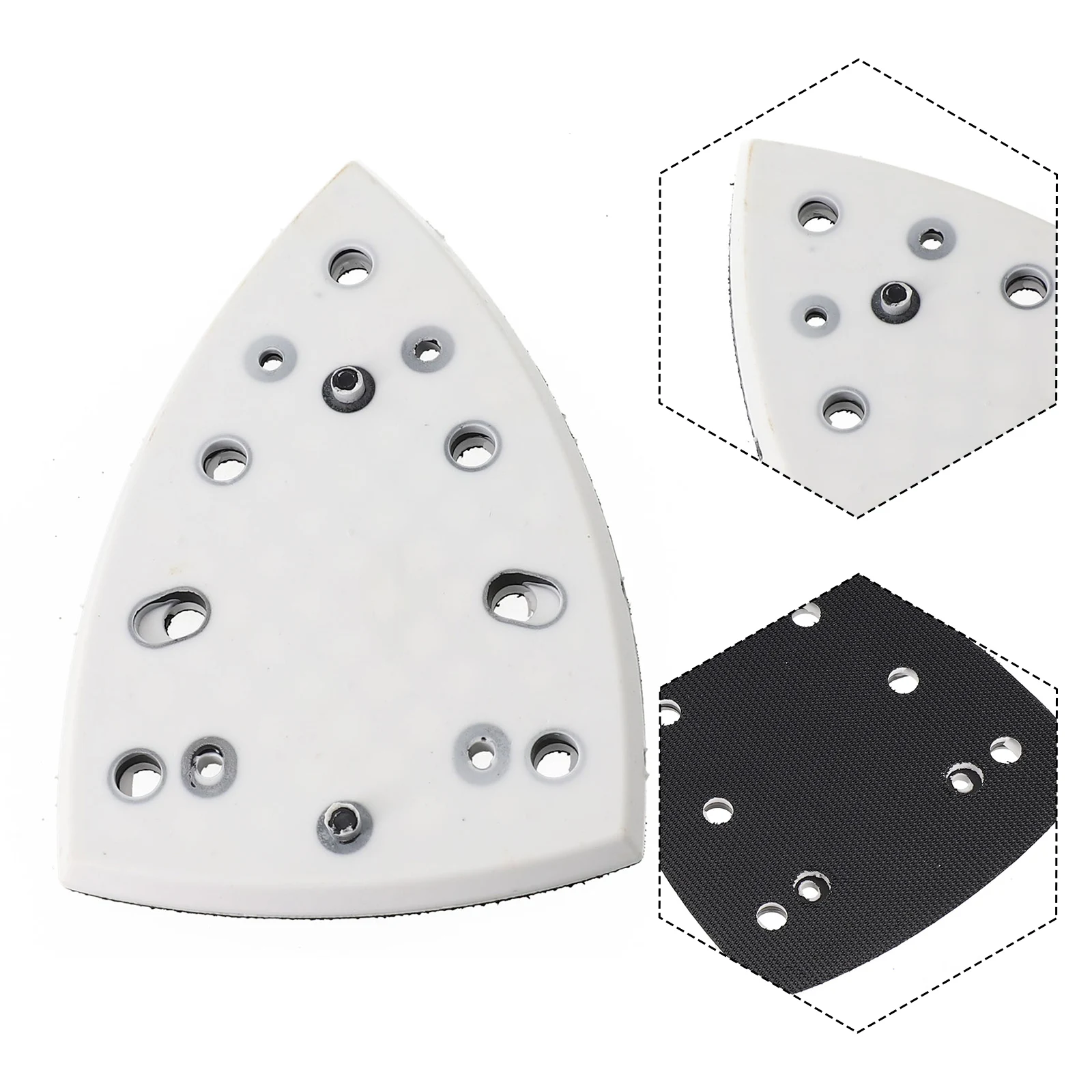 Almofadas de lixamento triangulares almofada de lixamento placa de backup lixa almofada de apoio de lixa para lixadeira ferramentas abrasivas
