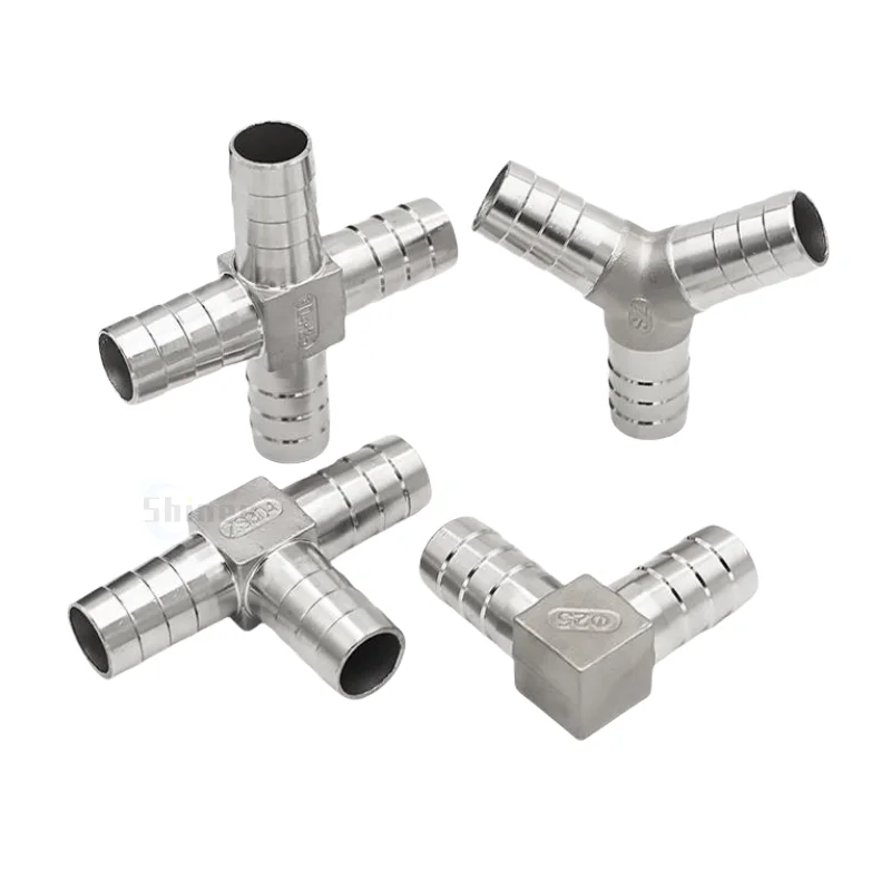 304 Stainless Steel Pipe Fitting Connector 6mm 8mm 10mm 12mm 13mm 14mm 15mm 16mm 19mm 20mm Hose Barb Tee Y T Type 3 Three Way