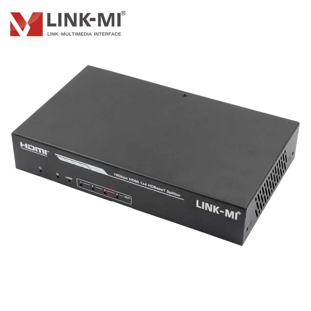 HDMI over Splitter 1 × 4 18 Gbps, 4K @ 60 Hz de áudio HD de 7,1 canais, gerenciamento EDID e função POC, via um único cabo CAT6/6a/7