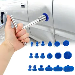 Estrattore per riparazione ammaccature per auto, Kit di strumenti per la riparazione dell'auto con linguette di colla in plastica da 18 pezzi dispositivo di rimozione delle ammaccature con impugnatura a T in metallo universale per accessori per auto