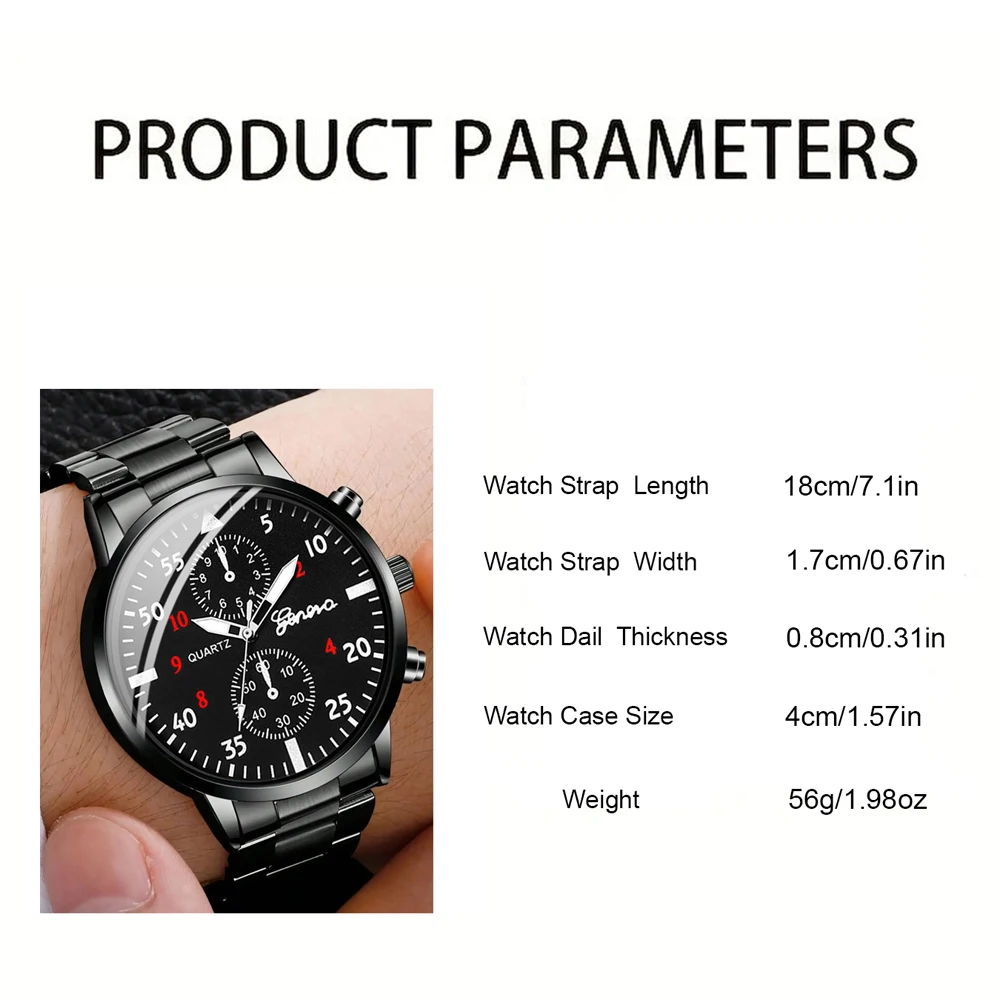 New Hip Hop Mens Fashion Watches Luxury Male Clock Wristwatch Sport MensWrist Watch Bracelet Set Relogio Masculino