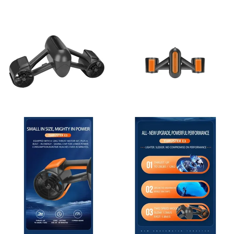 Dual Speed Optional 10-25km/h 350W 500W Powerful Underwater Scooter for Kids and Adult MAX 50m Deep