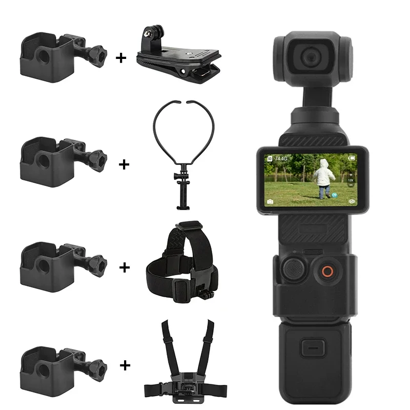 Accessories Kits for DJI Osmo Pocket 3,Extended Adapter Backpack Clip Headband Chest Belt Handheld Gimbal Camera Accessories