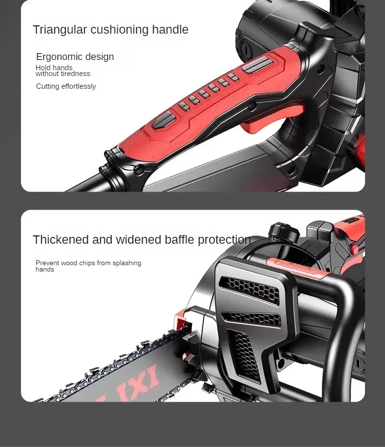 220V Powerful Electric Chainsaw, Ideal for Woodworking and Cutting Trees, Portable Handheld Tool