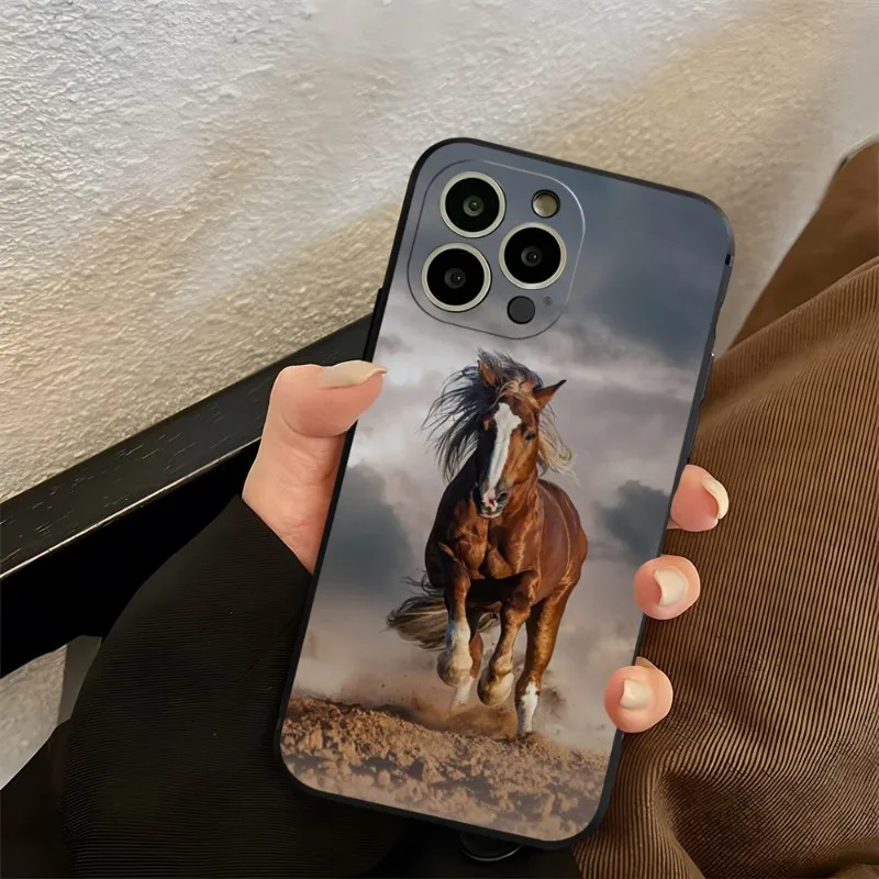 Animal Galloping Horse Phone Case For Iphone 13ProMax 15 11 13 14 Pro Xs Max Mini Xr X 7 8 6 6s Plus Shell Coque