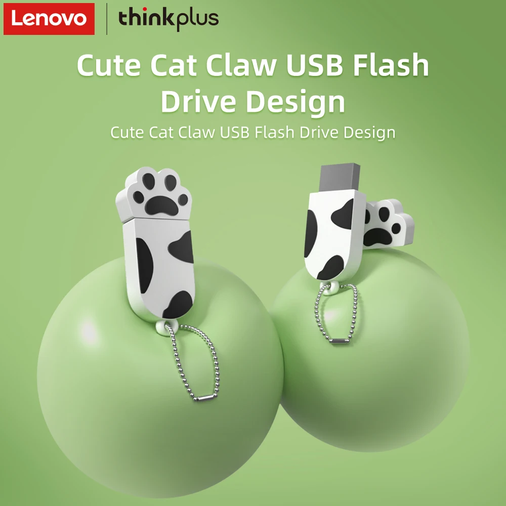 

Набор USB-флеш-накопителей Lenovo «Милая собачья лапка», высокоскоростная портативная флешка, мультяшный U-диск в подарок для ежедневного использования с ноутбуком и ПК
