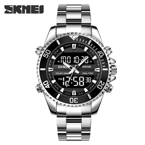 SKMEI Digital Mens Wristwatches Calendar Waterproof Quartz Sports Electronic Watches for Men Alarm Clock Relogio Masculino 1850
