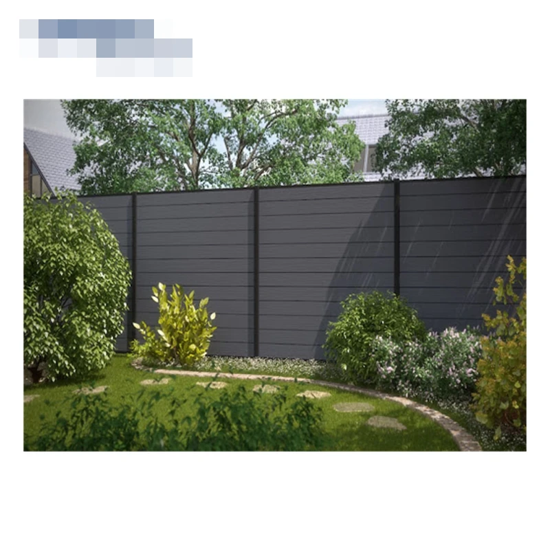 Poteau de clôture composite bois-plastique, grain de bois 3D, clôture composite de confidentialité e
