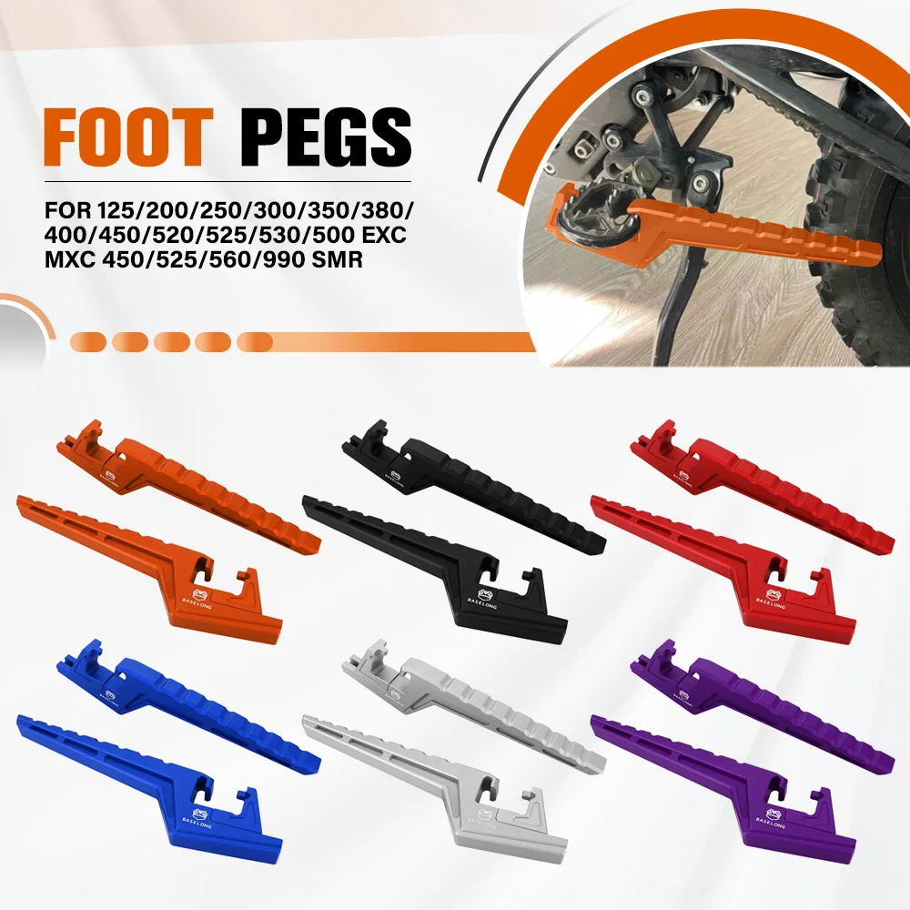 

For 125/200/250/300/350/380/400/450/520/525/530/500 EXC MXC 450/525/560/990 SMR Extended Footpegs Passenger Foot Peg Extensions