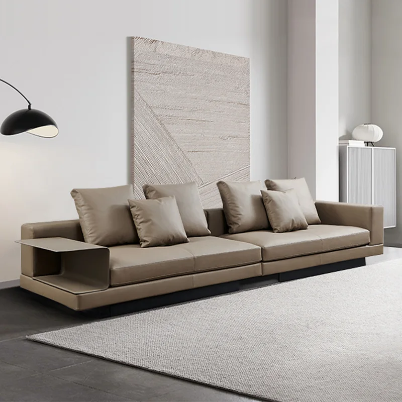 

Italian style, sofa, straight row, living room, first layer cowhide, simple, modern