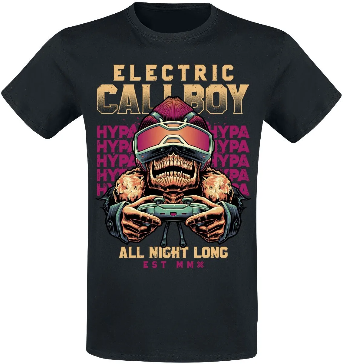 Electric Callboy Gamer Skull Print T-shirt Men Women Electronic Core Band Unisex Short Sleeve Casual Tee