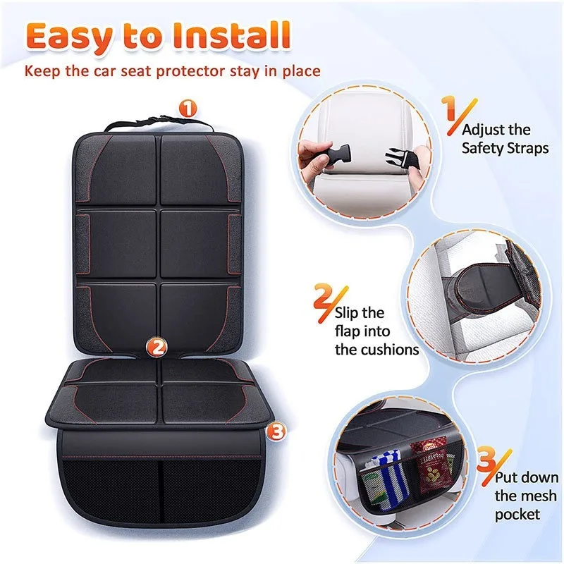 1pc Universal Car Seat Protector Cover for Baby Child Pets Waterproof Stain Protection Thick Padded with Storage Bag