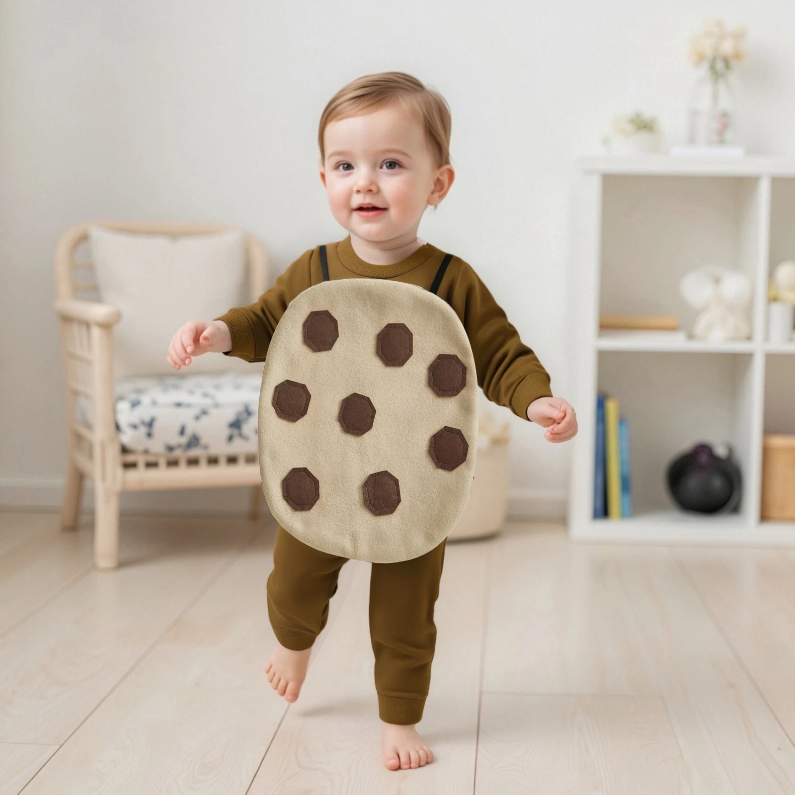 

Autumn Fall Toddler Baby Biscuit Costume Long Sleeve Sweatshirt Elastic Waist Pants and Biscuit Outfit 3 Pcs Set