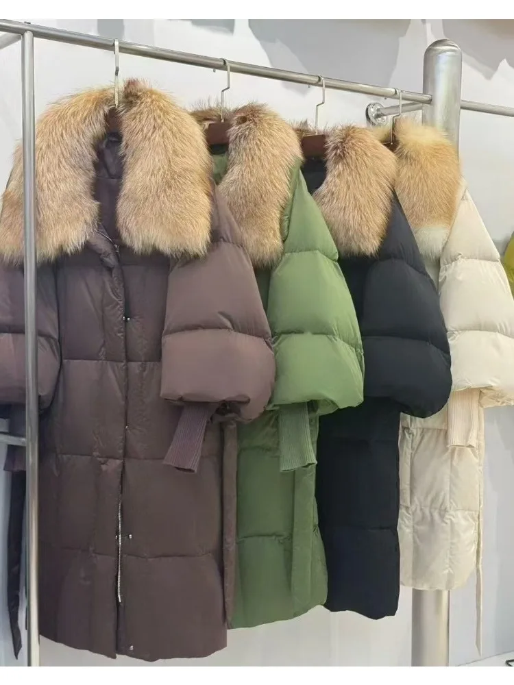 Jaqueta de pele de realidade feminina novo inverno real casaco de pele de raposa feminina com capuz à prova dwaterproof água parkas brilhante branco ganso para baixo jaqueta outwear