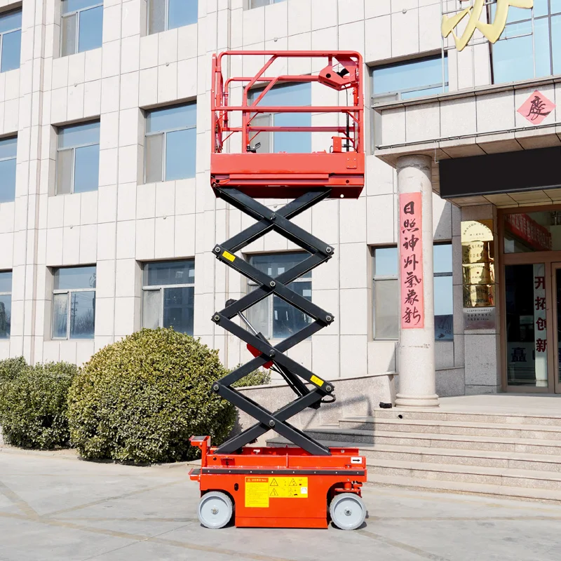 14m Electro Hydraulic Mobile Scissor Lift Aerial Working Platform High Altitude Electric Self Lifting Elevator for Construction